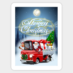 Cartoon christmas truck Sticker